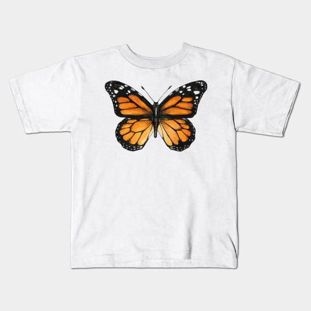 Danaus plexippus, monarch Kids T-Shirt by blueicedjack